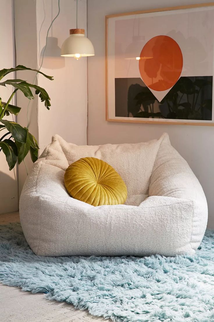 Cooper Faux Sheepskin Bean Bag Chair